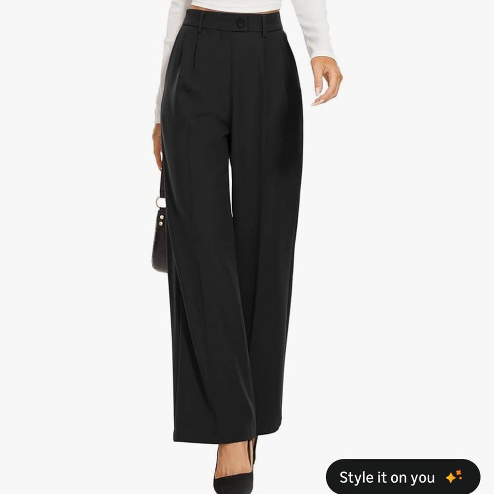Elegant Black Women's Wide-Leg Pants